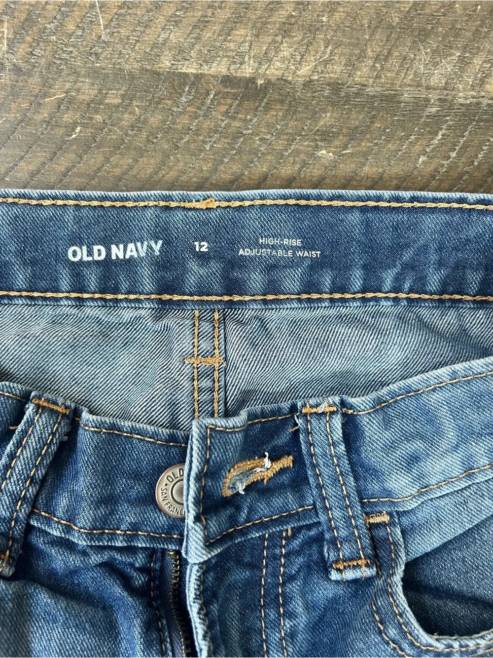 Old Navy Girls High-Rise Adjustable Waist Denim Cutoff Shorts - Size 12